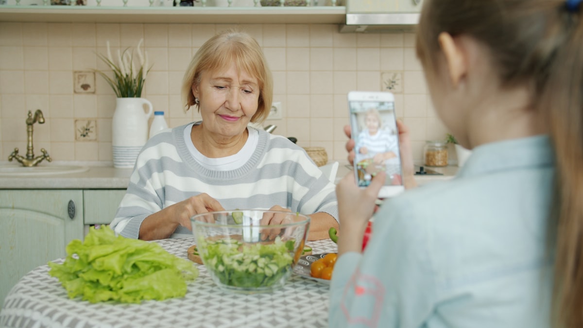 Mature women enjoying healthy nutrition